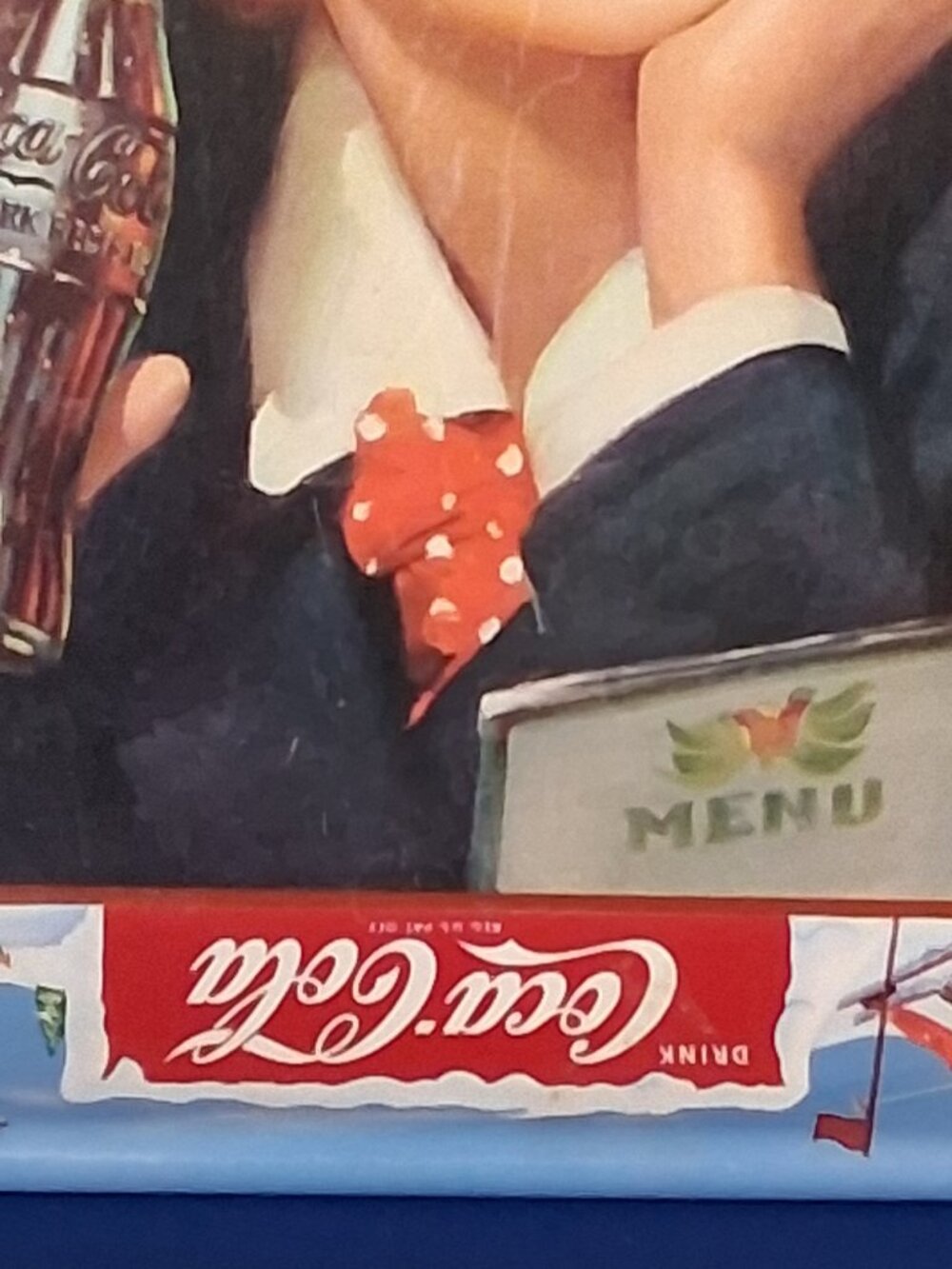 Vintage 1953 Coca-Cola Menu Girl Metal Serving Tray Thirst Knows No Season - Picture 10 of 11